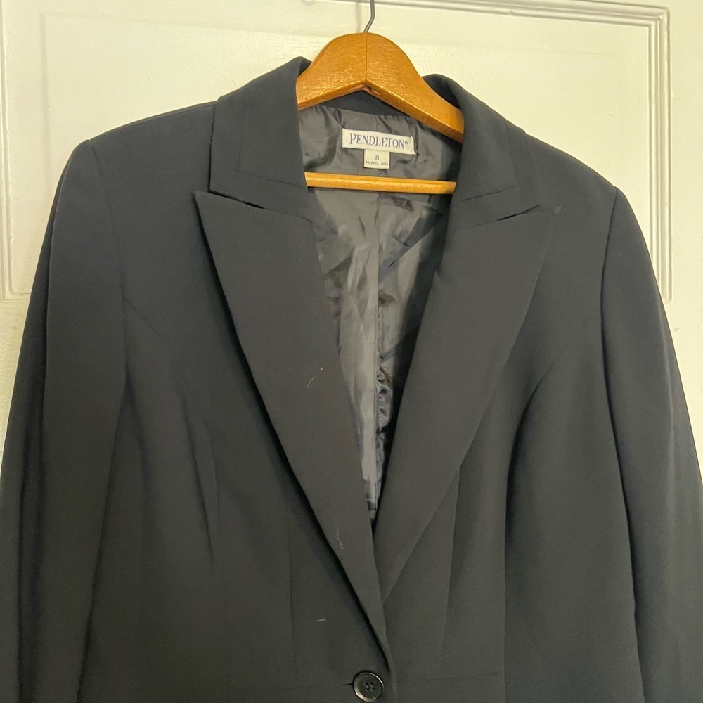 Pendleton Black One Button Blazer 8 - image 3